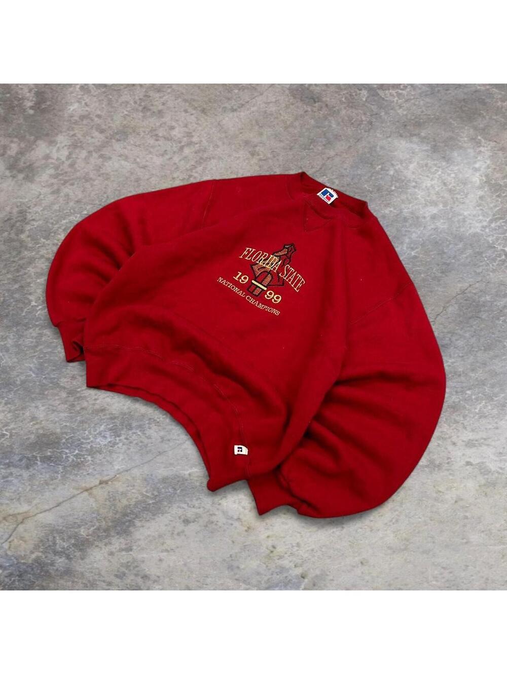 Red Russell Athletic Florida State Seminoles crewneck sweatshirt streetwear